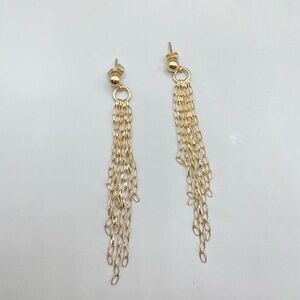 LIRM Italy Gold Vermeil Chain Tassel Post Earrings